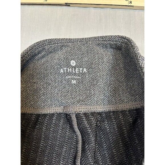 Athleta Leggings Medium M Womens Houndstooth Tight Gray And Black - Picture 4 of 6